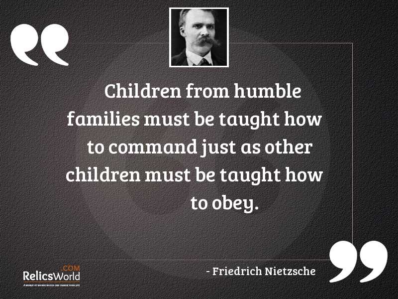 Children from humble families must