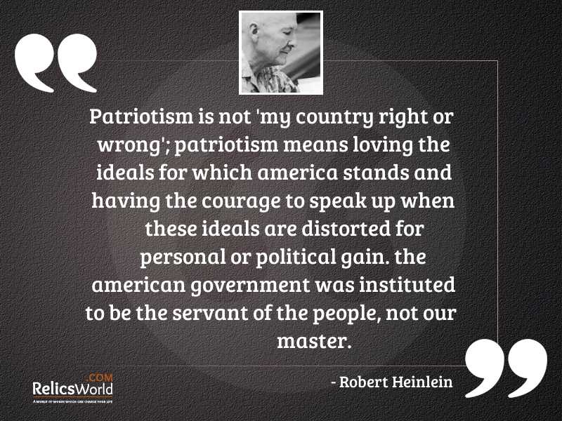Patriotism is not my country