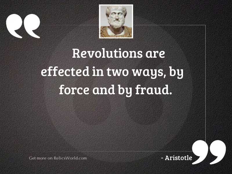 Revolutions are effected in two