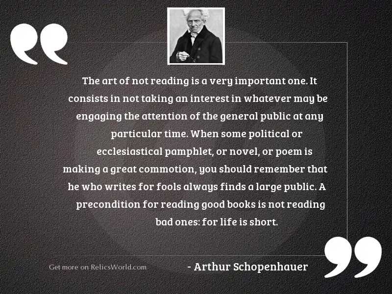 schopenhauer essay on reading