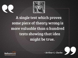A single test which proves
