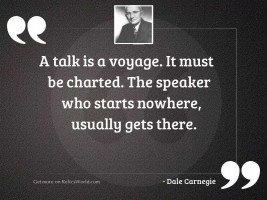 A talk is a voyage.