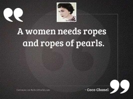 A women needs ropes and