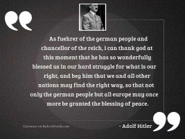 As Fuehrer of the German
