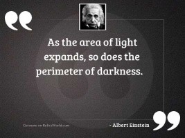 As the area of light