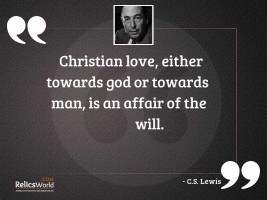Christian love either towards God