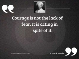 Courage is not the lack