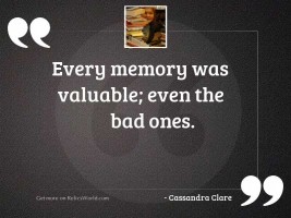 Every memory was valuable even