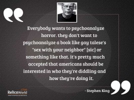 Everybody wants to psychoanalyze horror