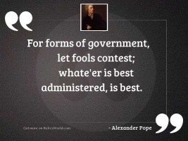 For forms of government, let