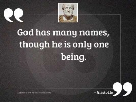 God has many names, though
