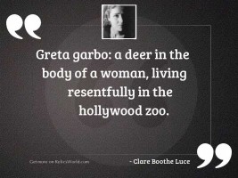 Greta Garbo A deer in