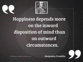 Happiness depends more on the