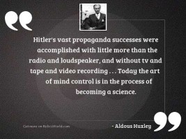 Hitler's vast propaganda successes