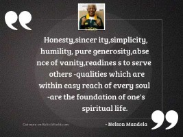 Honestysincer itysimplicity humility pure generosityabse
