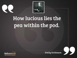 How lucious lies the pea