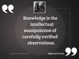 Knowledge is the intellectual manipulation
