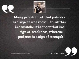 Many people think that patience
