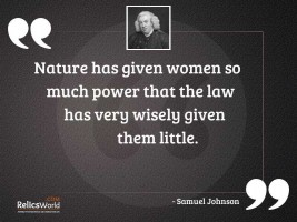 Nature has given women so