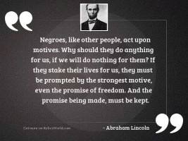 Negroes, like other people, act