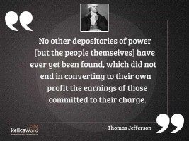 No other depositories of power