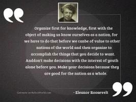 Organize first for knowledge first
