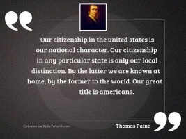 Our citizenship in the United