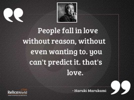 People fall in love without