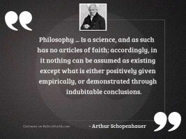 Philosophy is a science and