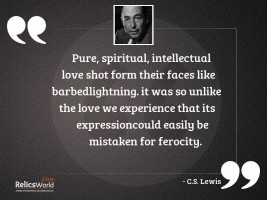 Pure spiritual intellectual love shot