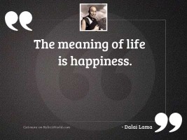 The meaning of life is