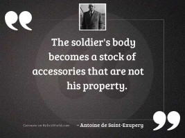 The soldier's body becomes
