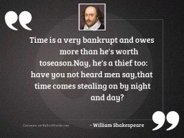 Time is a very bankrupt