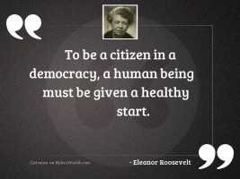 To be a citizen in