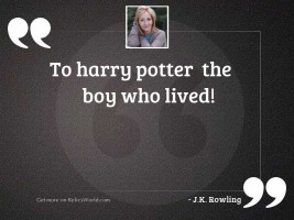 To Harry Potter the boy