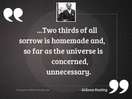 Two thirds of all sorrow