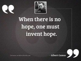 When there is no hope,