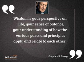 Wisdom is your perspective on