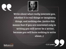 Write about what really interests