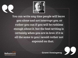 You can write any time