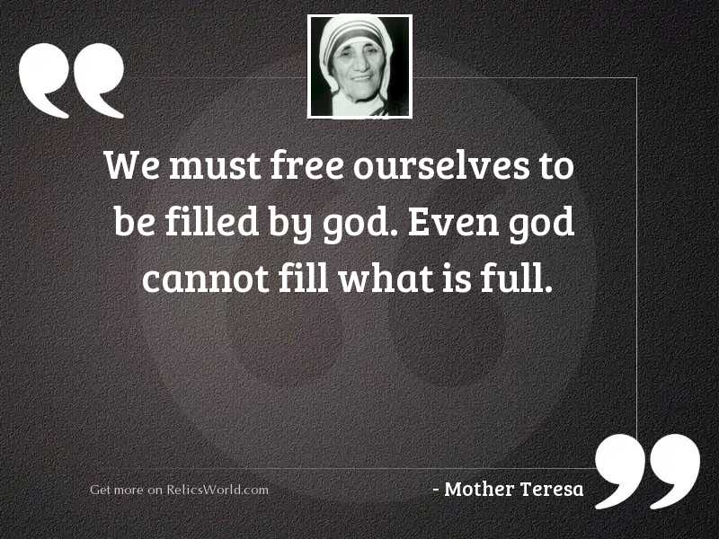 We must free ourselves to
